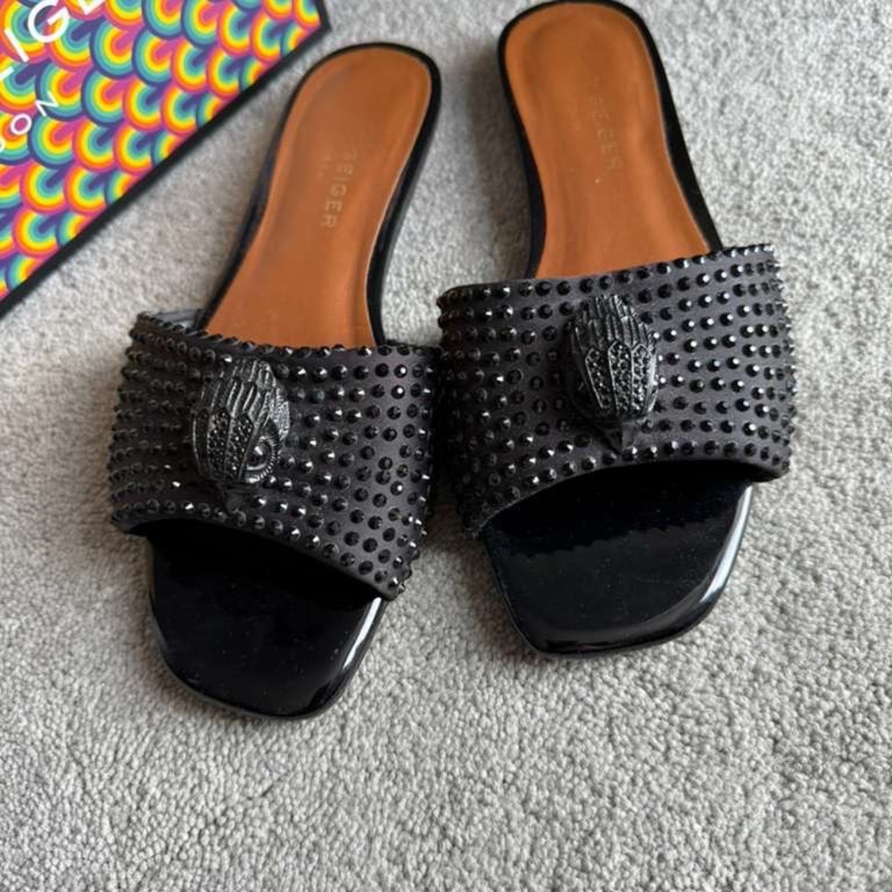 Women Kurt Geiger black mule sandal flat - Picture 9 of 9